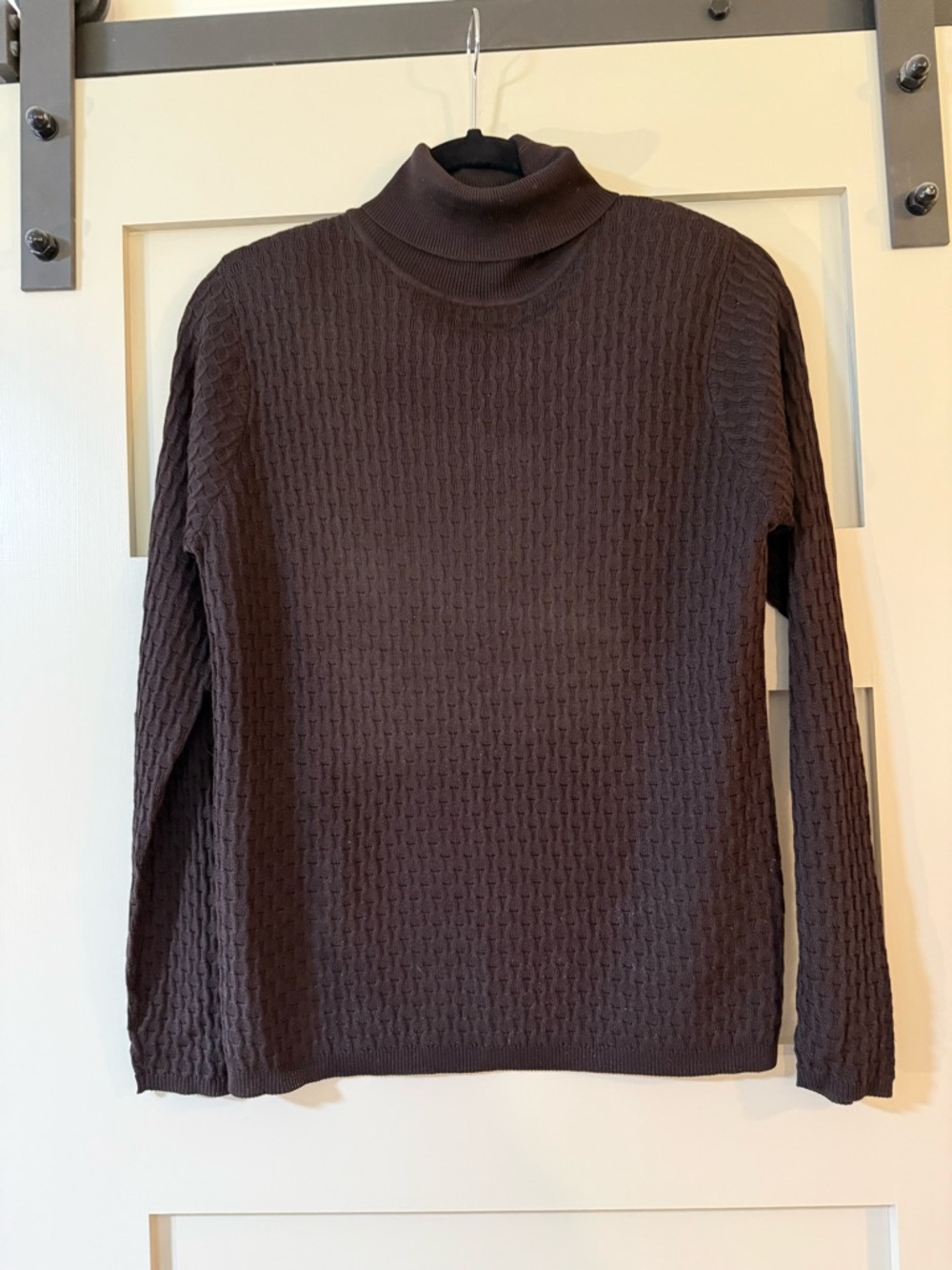 Austin Reed Dark Brown Cable Knit Turtleneck
